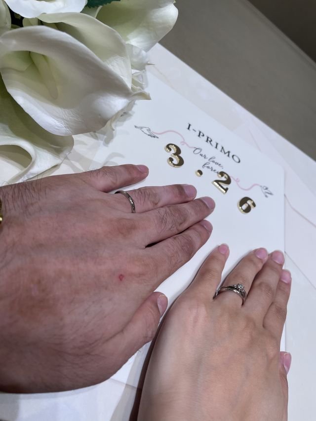 完成した指輪でインスタ映えを狙った時