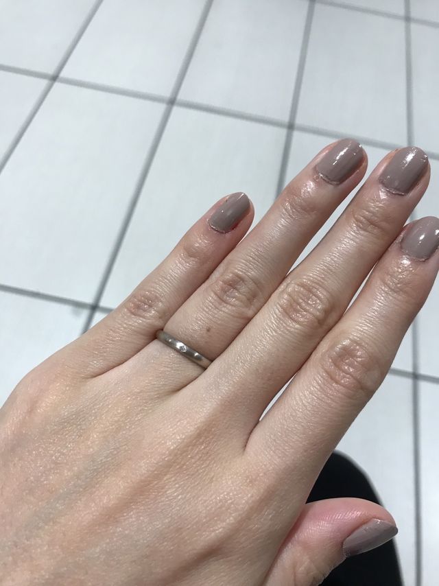 指輪が完成して初めて着けた時の写真！