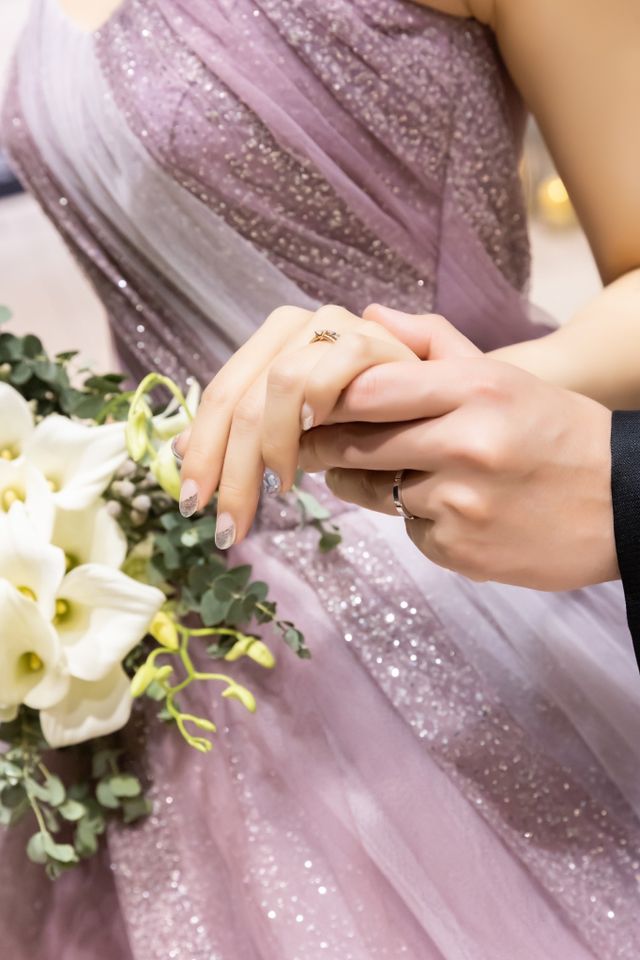 結婚式にて重ね付けしたとき
