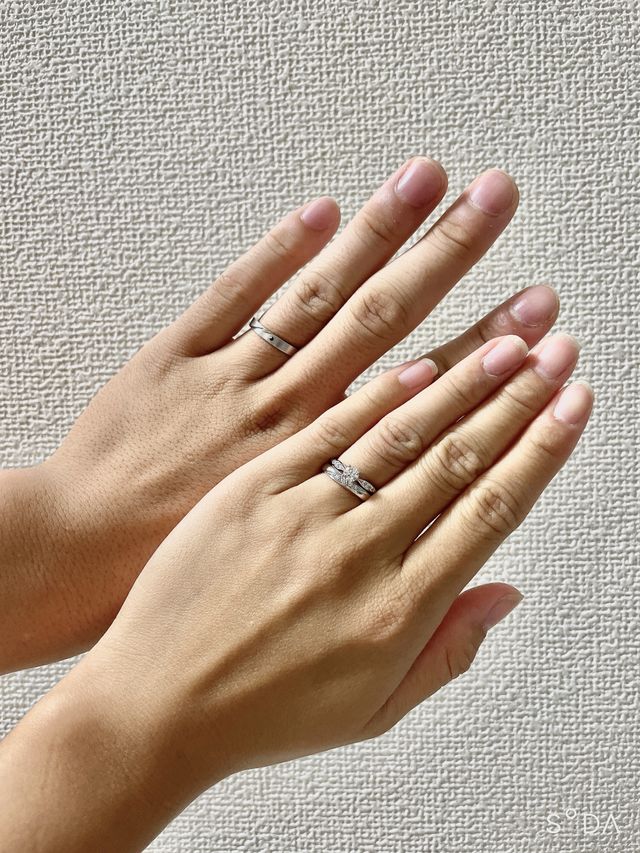 婚約指輪と結婚指輪です
