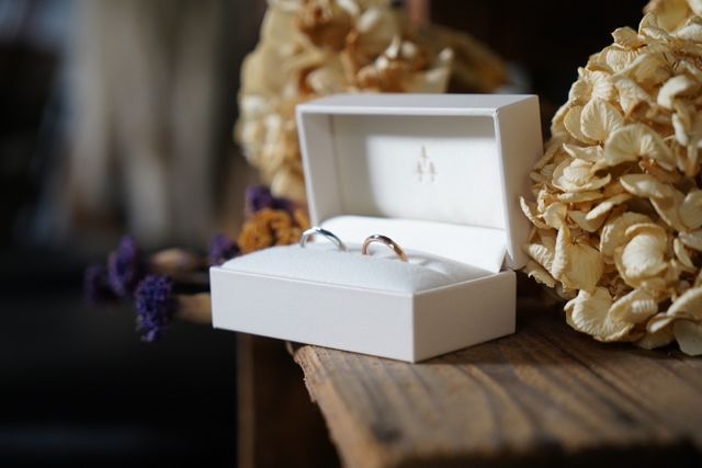 手作りをし合ったペアリングの写真です。