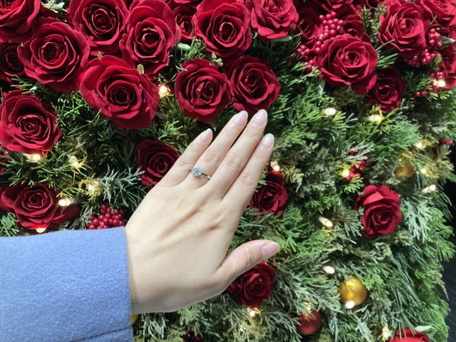 かわいい背景をバックに店員さんに撮ってもらいました