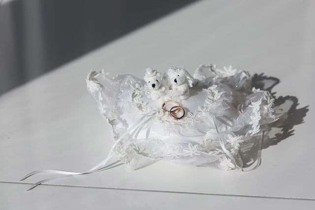 結婚式の時に、リングピローに入れて撮っていただいたもの
