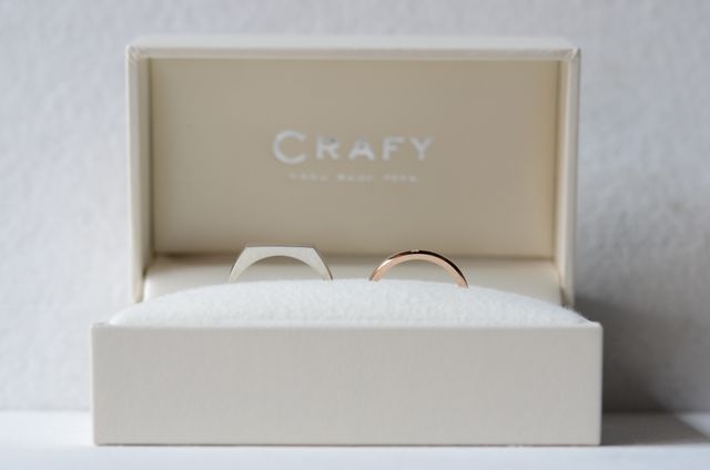 それぞれが好きなデザインを結婚指輪にしました。