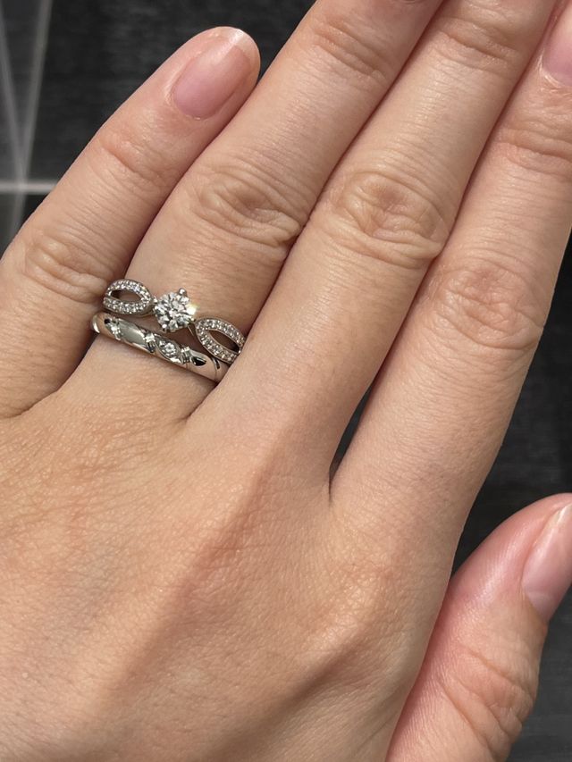 最低カラットですが大きく見えます