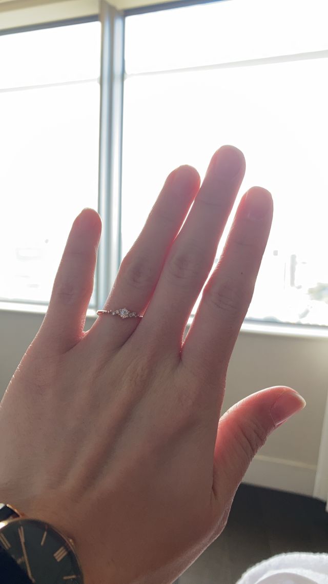 プロポーズでもらいました！
少しゆるくて、お直ししました