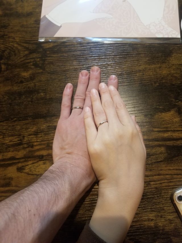 2人で着けてみた写真