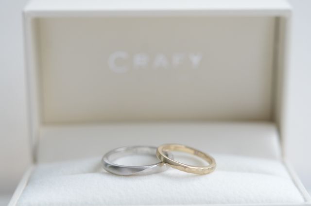 指輪の受け取り後に送られてきた写真です。