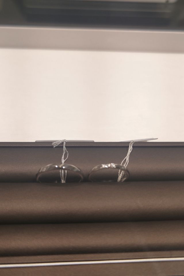 試着した結婚指輪です。