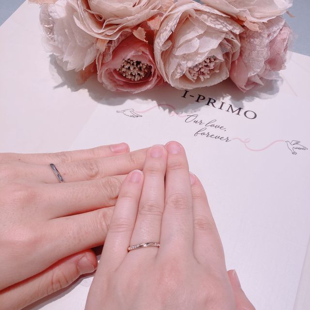 購入後、指輪を受け取った際に撮った写真です。