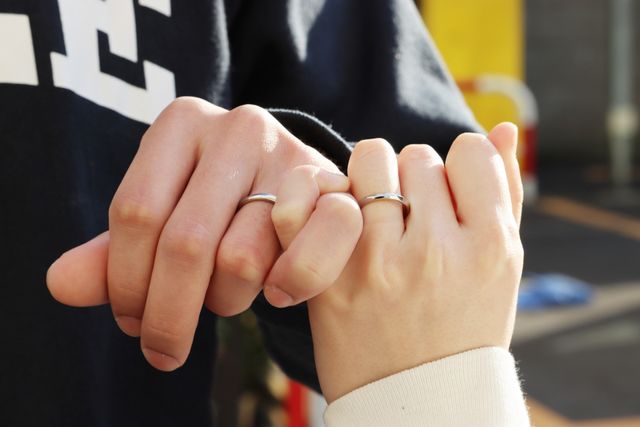 指輪完成時に撮影していただいた写真