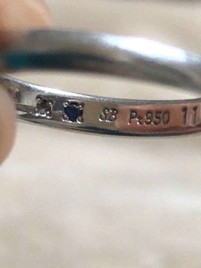 ムーンストーン、サファイア、SB、Pt950、11。