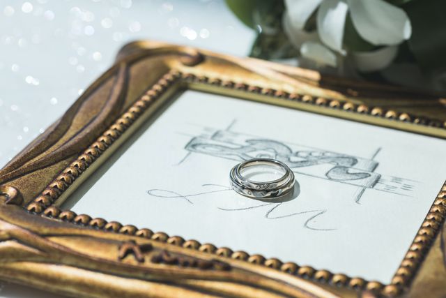 デザインフレームと指輪