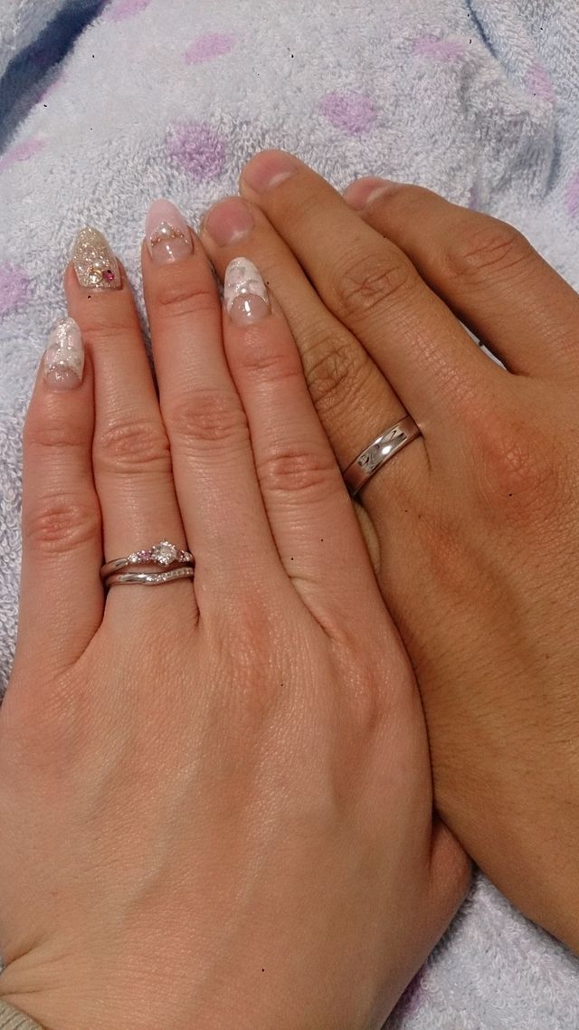 婚約指輪と結婚指輪のセットリングです！