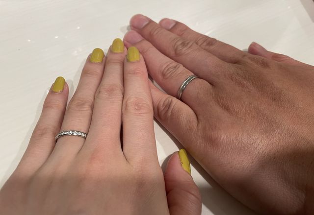 二人で付けてみた時の写真