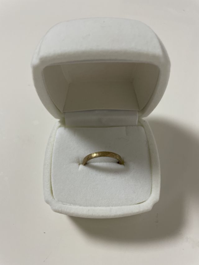 サービスで、金属加工コースで作成した指輪