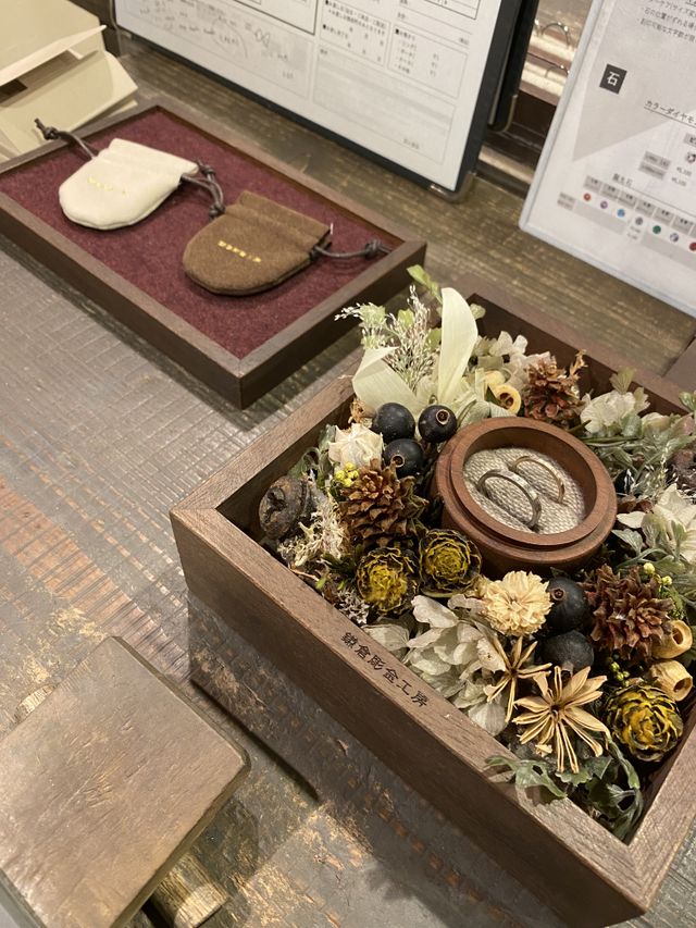 可愛らしい指輪入れの袋を頂きました。