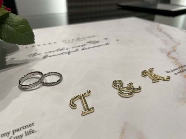 結婚指輪を購入したとき、夫婦の指輪の写真です。