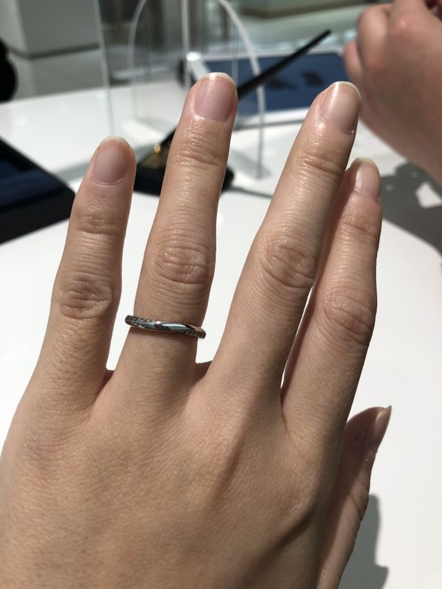 実際の5号サイズを試着したところです