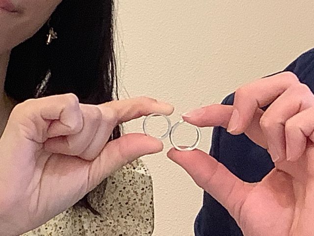 作成途中の指輪！まだ2つが繋がっている状態の指輪！
