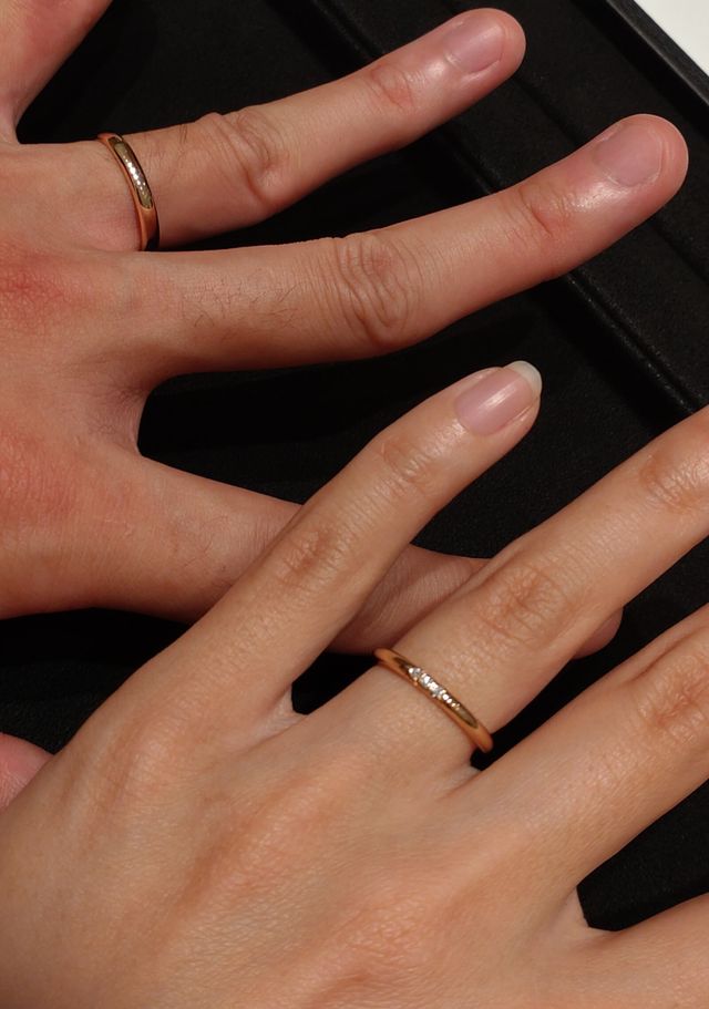 シンプルだけど、ダイヤがきらっと光ります。