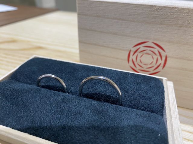 購入した指輪を撮影