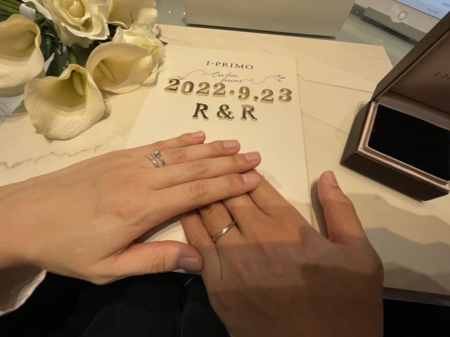 結婚指輪が届いた時の写真です。