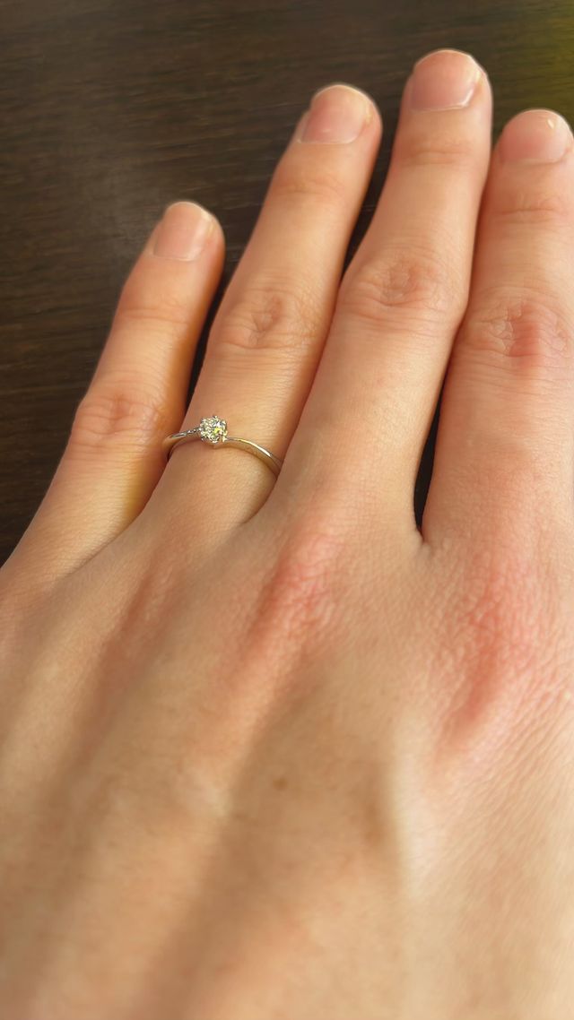 指輪を着用した時の写真