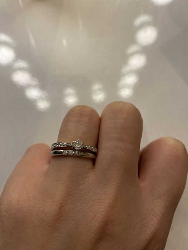 普段使いもできる控えめなデザインを購入しました。