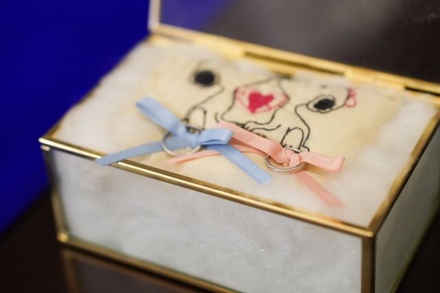 結婚式の際のリングピローの写真です！