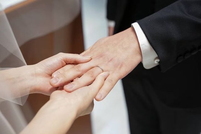 結婚式時に付けた時の写真