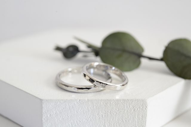 完成した指輪（お店で撮影いただいたデータをもらいました）