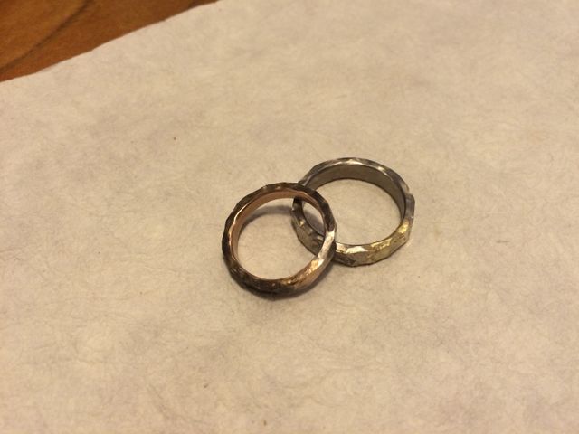 仕上げ前の最終確認のリング。これから刻印と石が入ります。