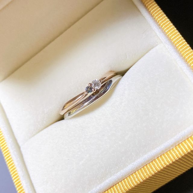 結婚指輪のForteと重ね付け出来る様にフルオーダーしました
