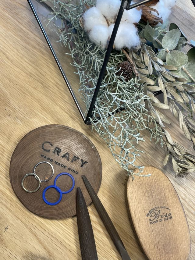 ワックス製法で好みの形で作成しました。