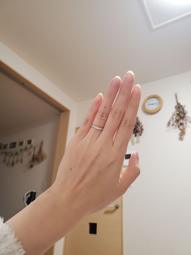 6号で0.3カラットのダイヤをつけていただきました！