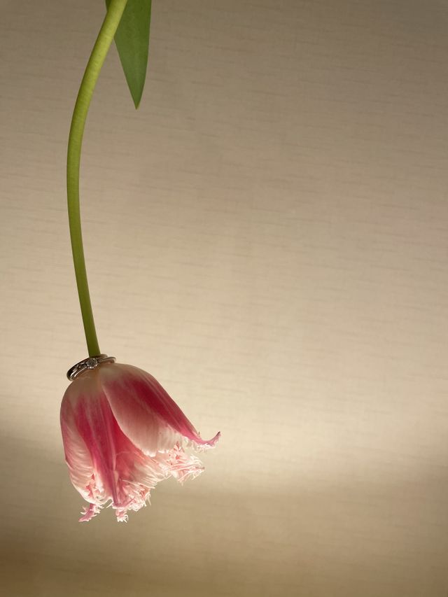 婚約指輪との絶妙なバランスが素敵