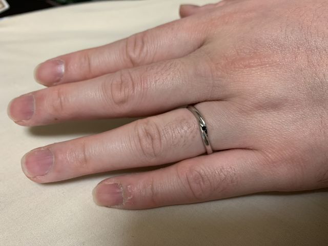 男性用指輪、黒ダイヤ付　