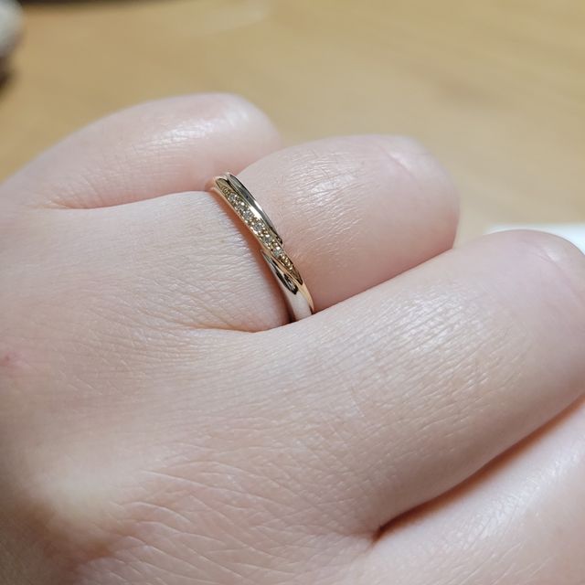 プラチナとピンクゴールドのコンビネーション