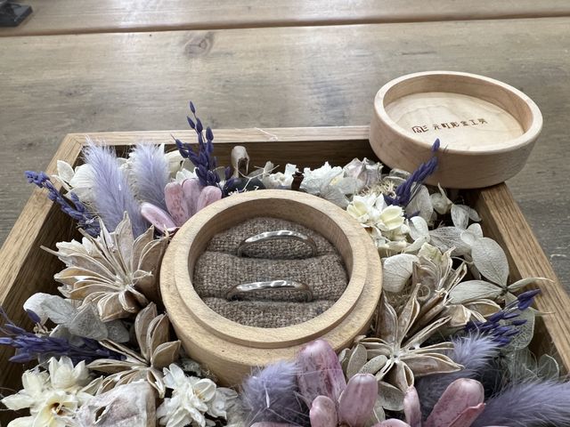 完成後の指輪とケース