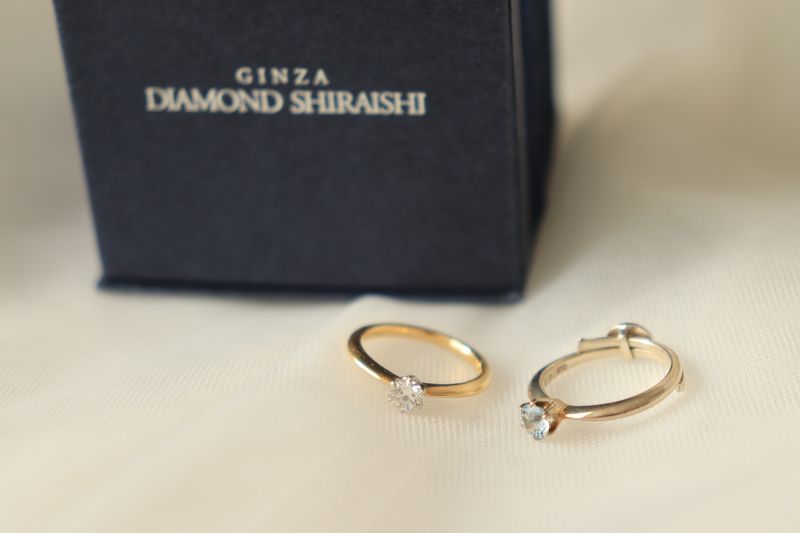 プロポーズ時にはスマイルプロポーズリングをもらい、その後店舗へ試着