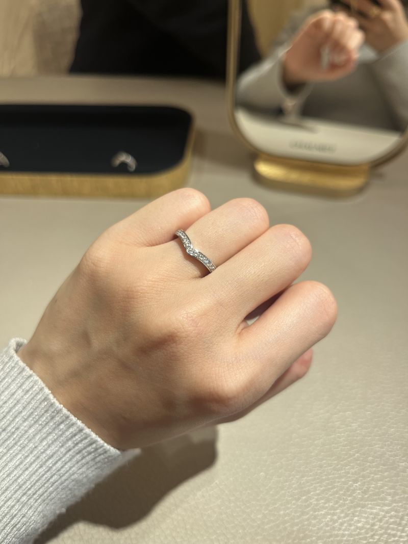 最終 CHAUMET ショーメ ハーフエタニティ リング ダイヤモンド プラチナ CHAUMET（ショーメ） 【新品同様】ショーメ ハーフエタニティ リング