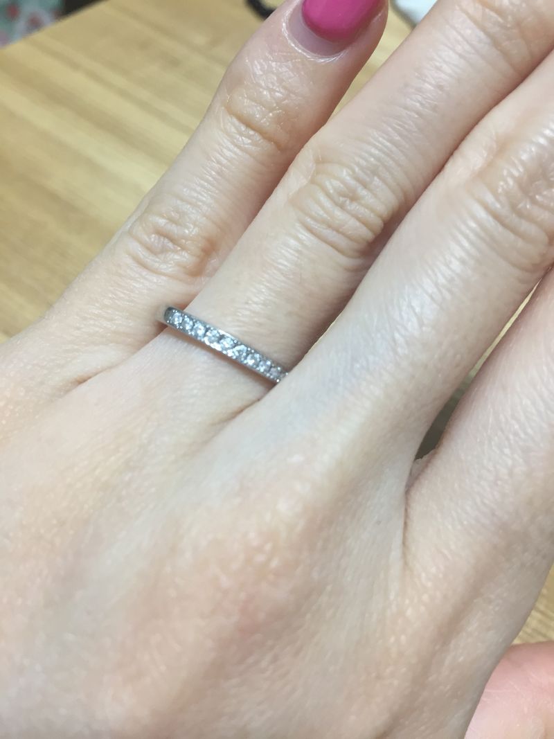 もともとハーフエタニティ リングを希望していた事 ・私の指が3号なの
