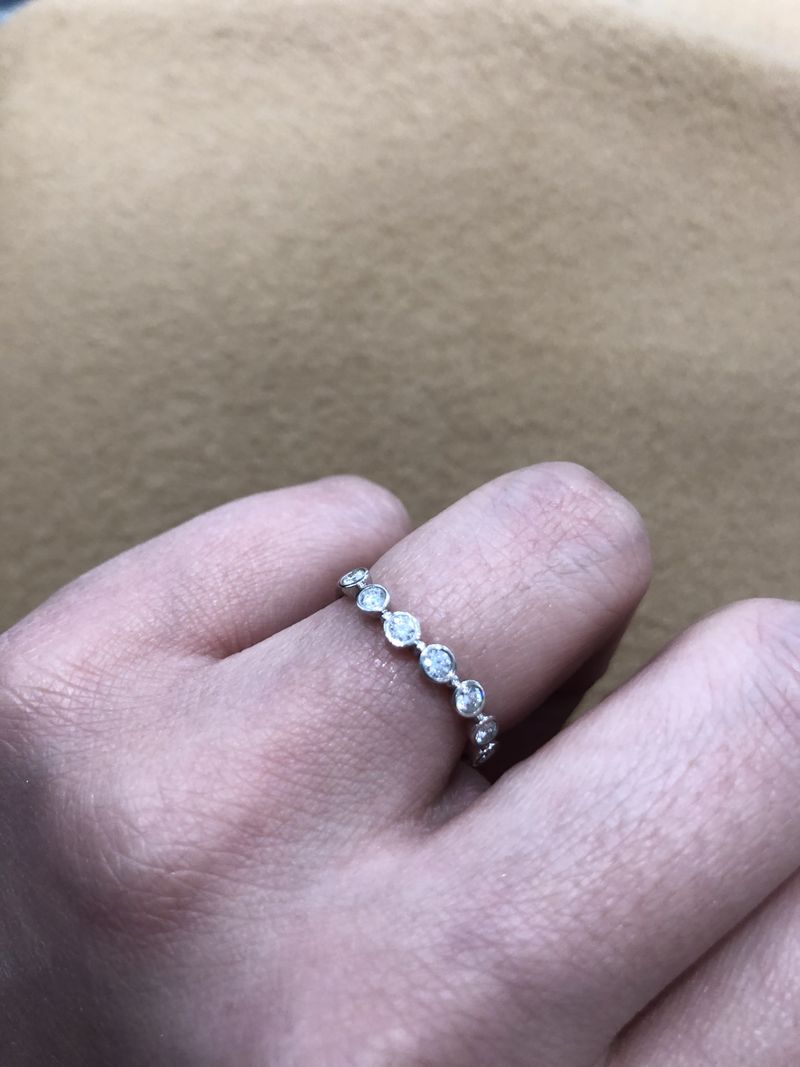 美品 ラザールダイヤモンド Pt950 ダイヤ ハーフエタニティ リング 指輪 PT950 ヴィンテージ ダイヤモンド ハーフエタニティ リング 2.0mm 4