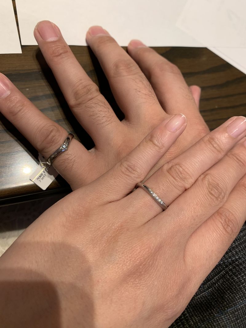 k uno結婚指輪(男性用・女性用) 男性:指輪サイズ18 Vデザイン 女性:指輪サイズ6 ストレートタイプ