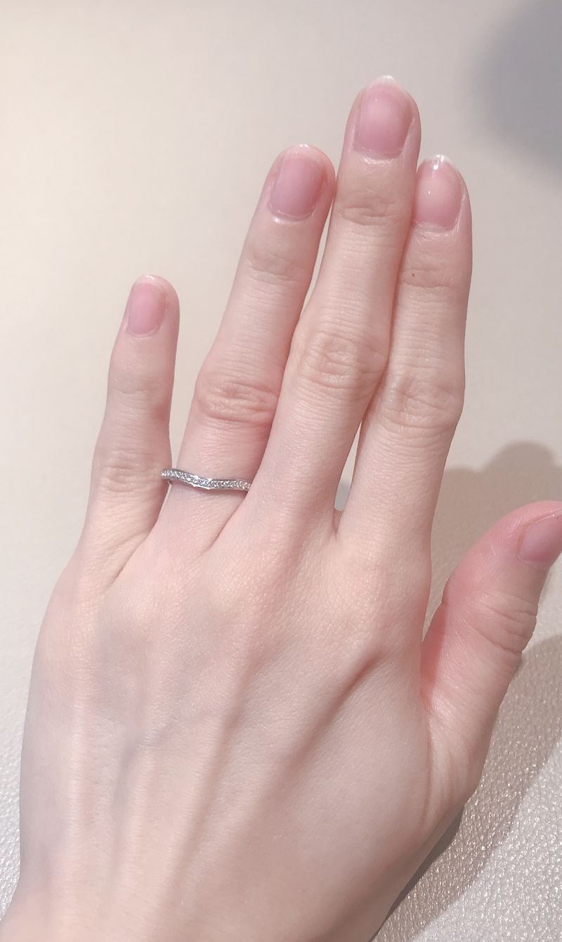 【Cartier】バレリーナ　ハーフ　エタニティ　ダイヤ　リング　８号　1847 カルティエ CARTIER ハーフエタニティ バレリーナカーブ ウェディング