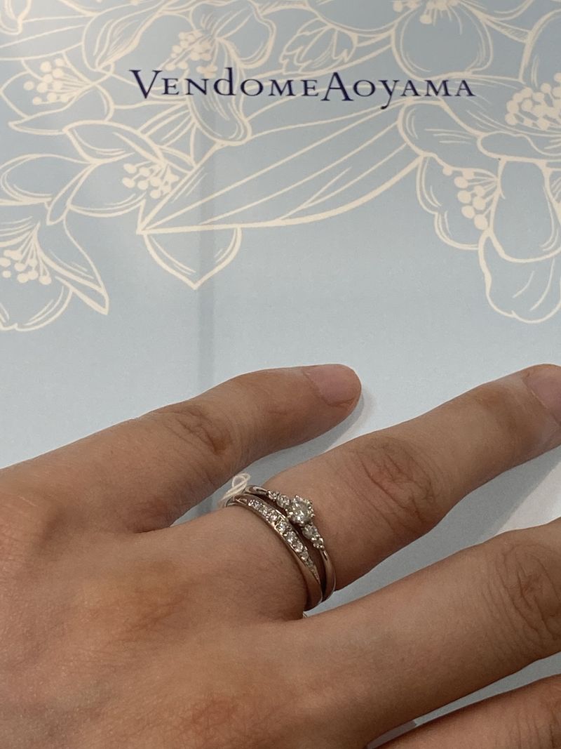 プラチナ　ダイヤ　リング　4°C オレフィーチェ　ヴァンドーム青山などお好きな方 重ね付けのできるデザインがいいなと思い、店員さんのおススメのものの