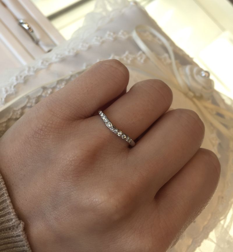 yuA 美品❗️プラチナエタニティダイヤリング　ことほぎ フル　箱無し ことほぎ（ナチュラルタイプ メレ・ハーフ/フル）｜マリッジ｜結婚指輪