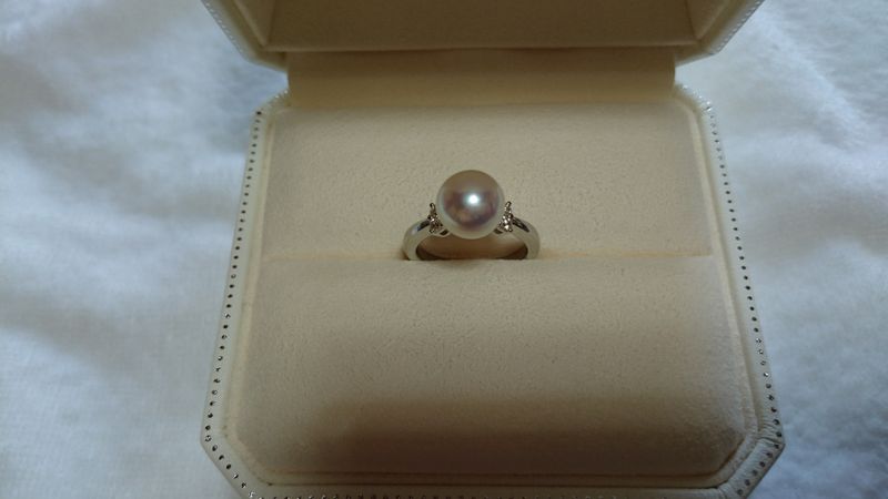 ★MIKIMOTO★ ダイヤ パール リング 婚約指輪 新品未使用 パール、リングのミル打ちがとても美しい指輪です。婚約指輪の宝石と