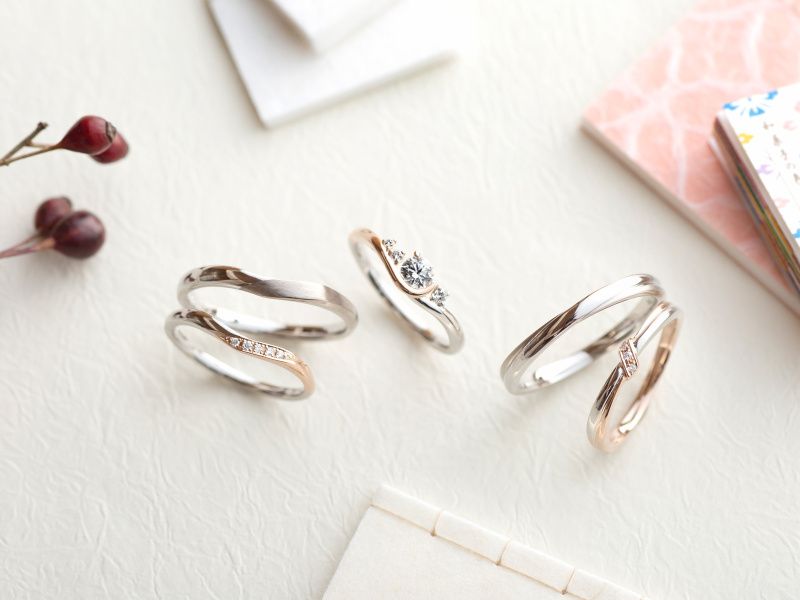 和のモチーフをカタチにしたブライダルリング